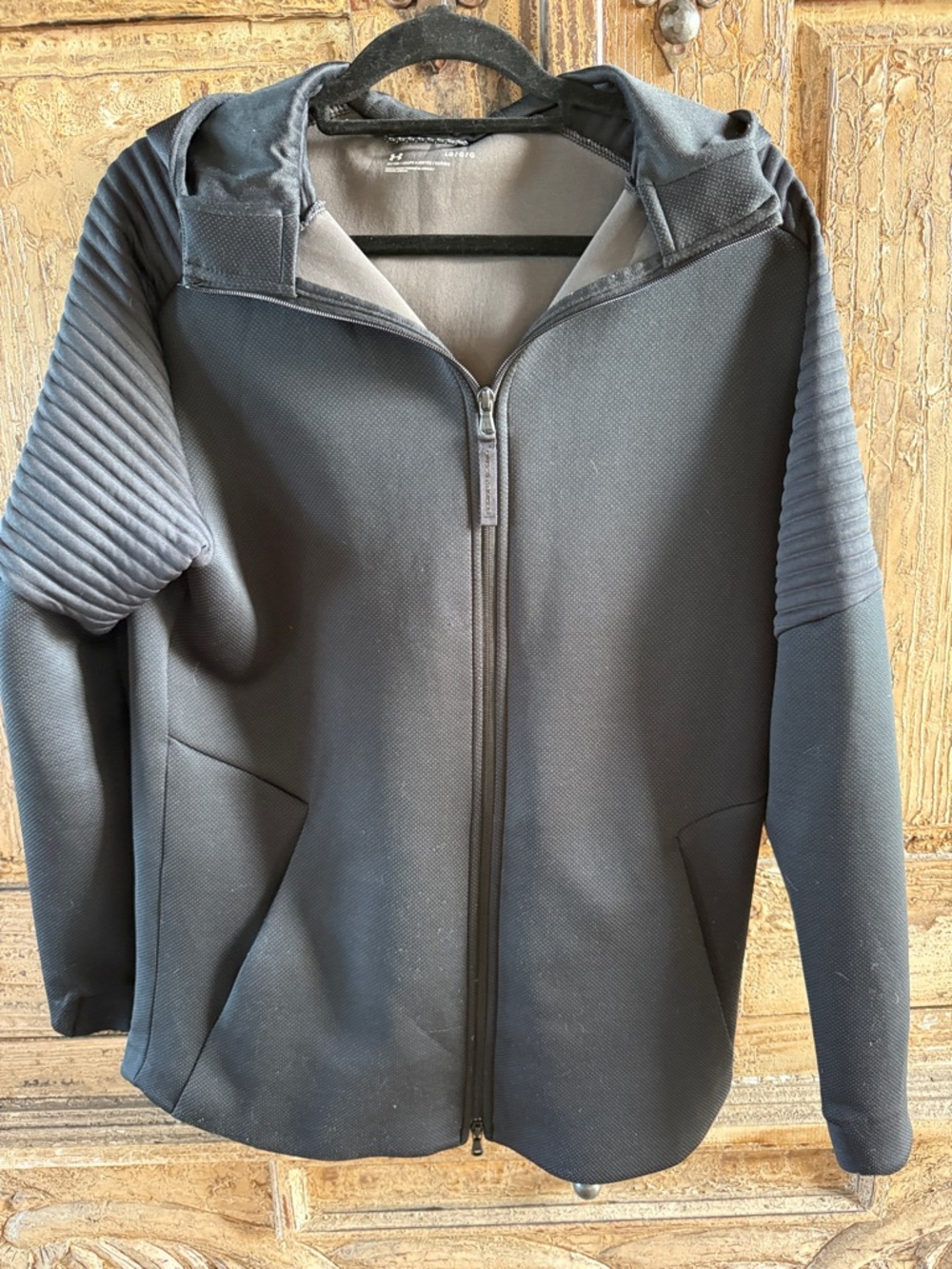 Under Armour Black and Gray Fitted Athletic Jacket